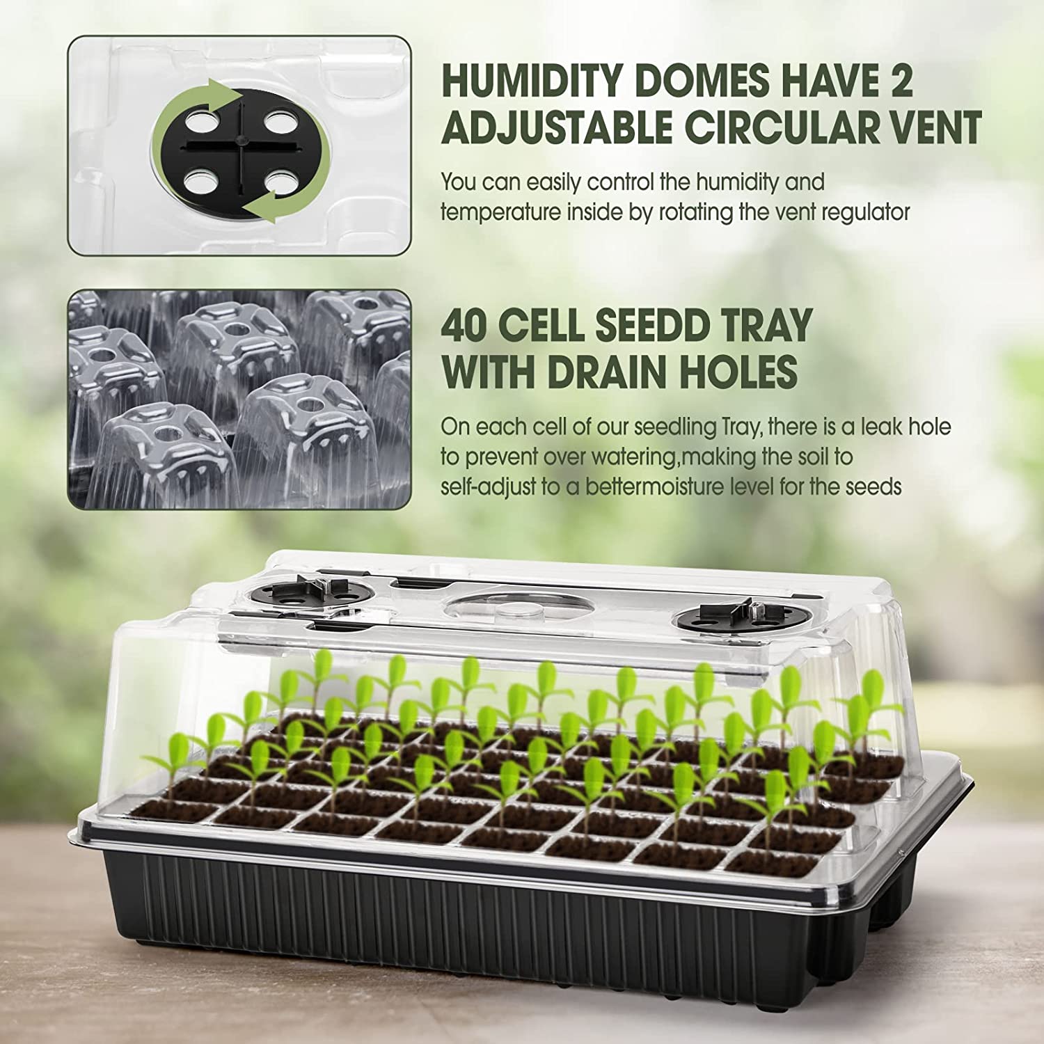 【Best 】1 Set, Seed Starter Tra - Humidity Dome Kit recensione e prezzo