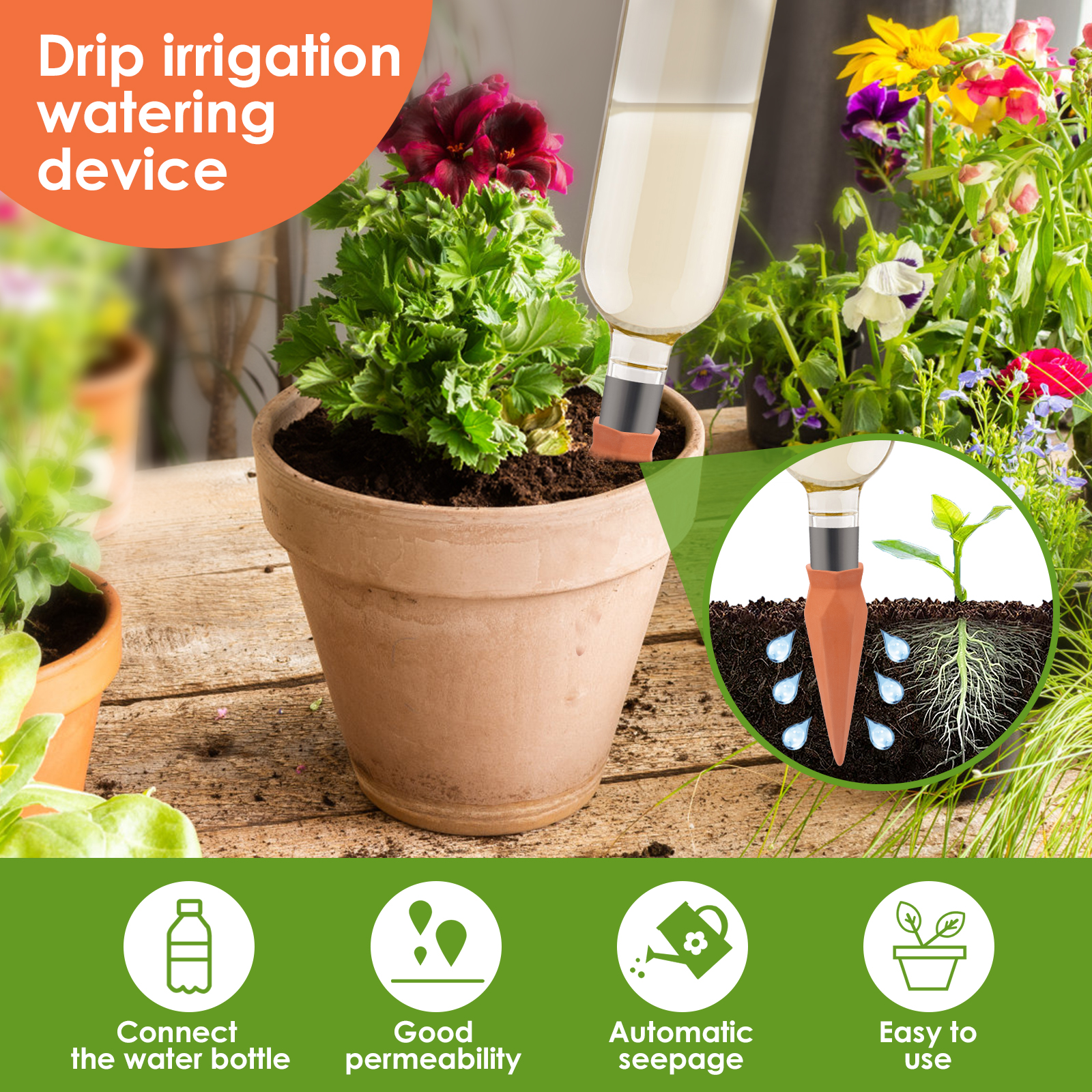 8Pcs Self Watering Stakes Red  - Self Watering Insert recensione e prezzo