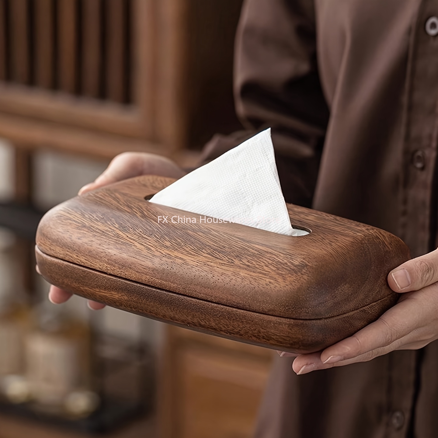 Walnut Wood Tissue Box Cover H - Agar Tissue Culture recensione e prezzo