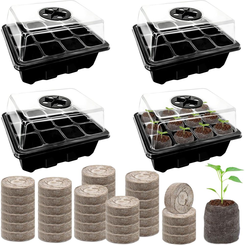 4 Pack Seed Starter Tray with  - Peat Pellet Tray recensione e prezzo