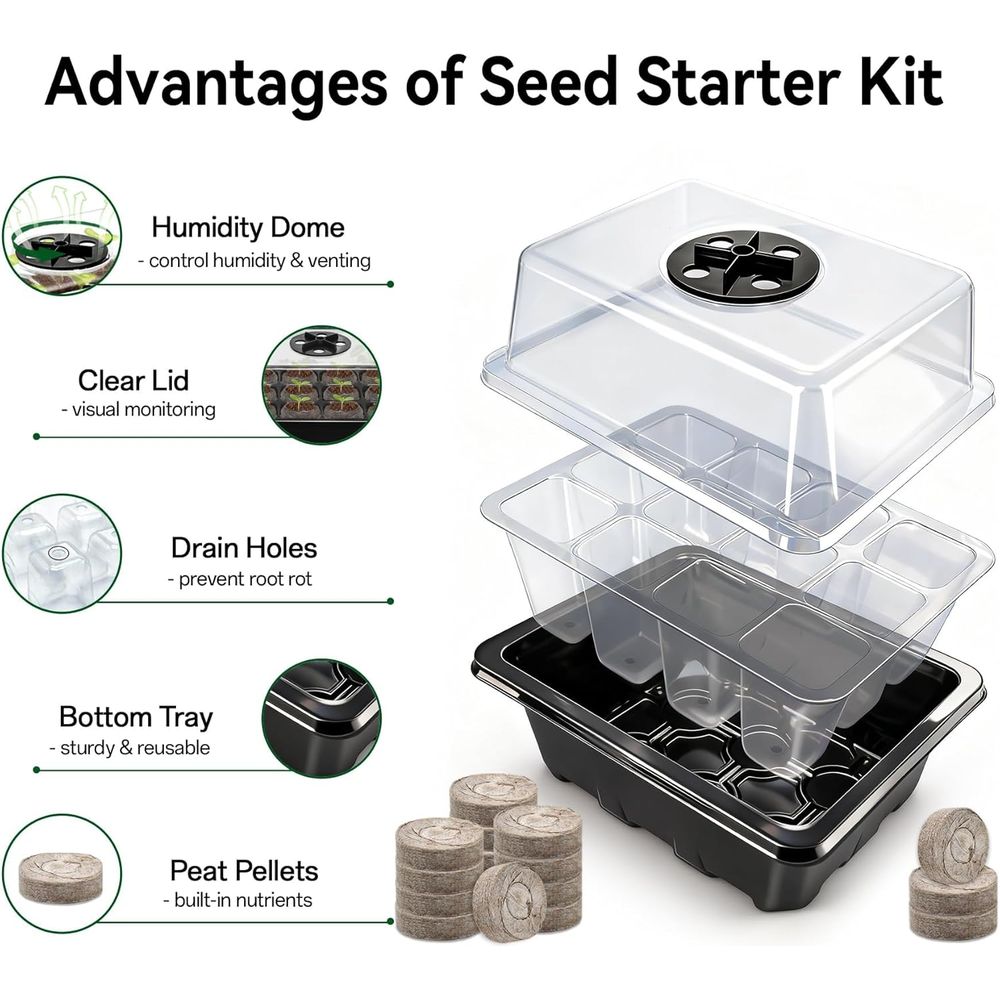4 Pack Seed Starter Tray with  - Peat Pellet Tray recensione e prezzo