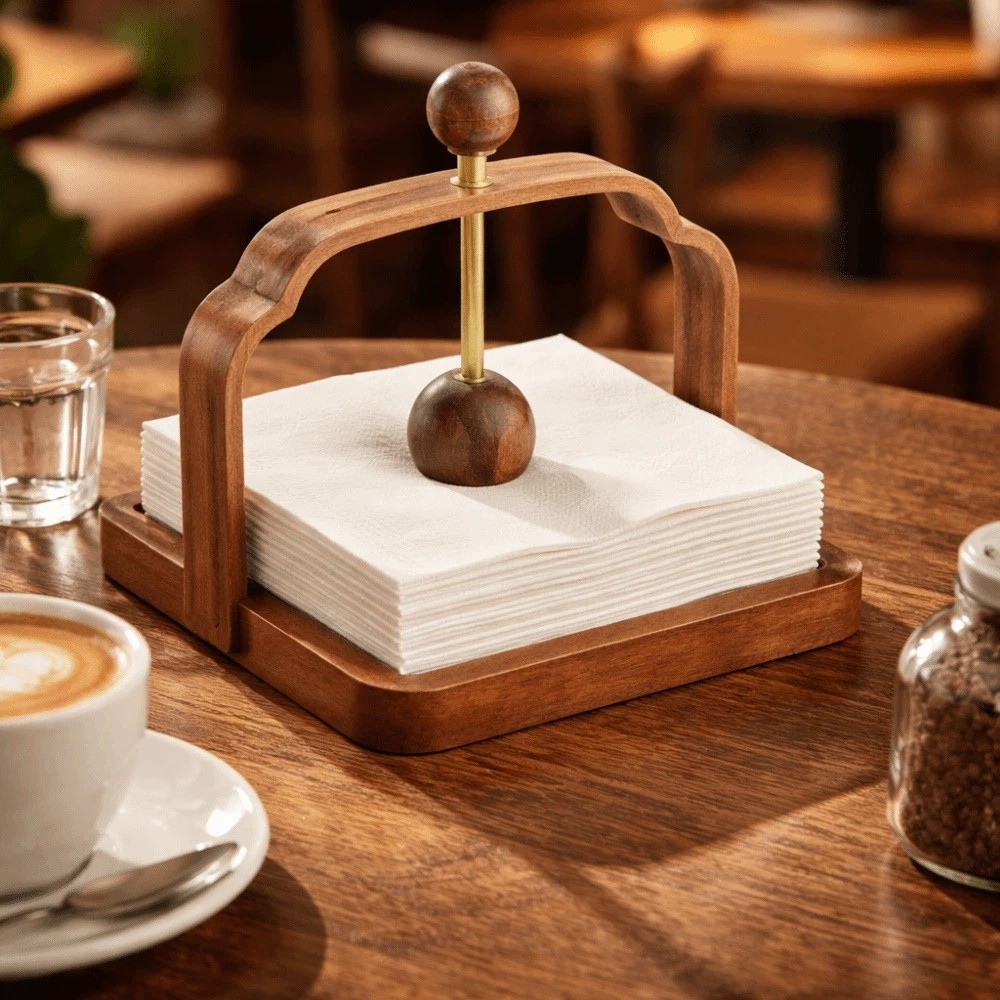 Napkin Stand Retro Walnut Wood - Agar Tissue Culture recensione e prezzo