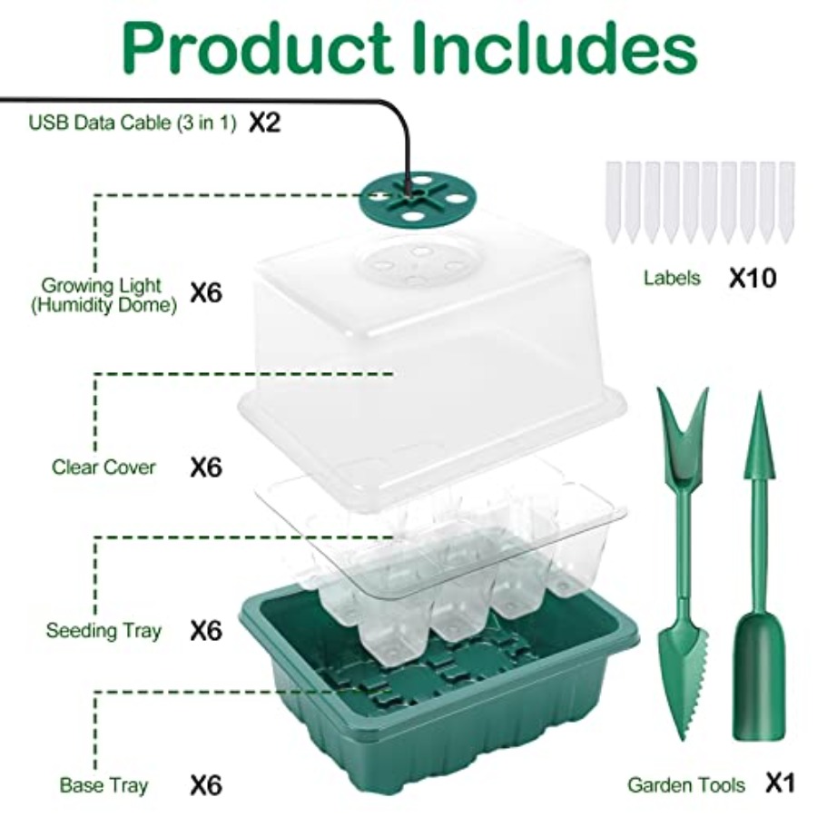 Seed Starter Tray with Light,  - Humidity Dome Kit recensione e prezzo